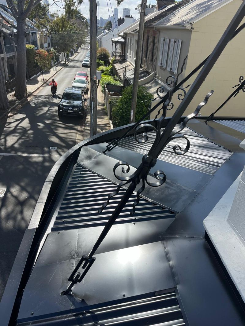 New curved bullnose verandah roof on a Paddington terrace